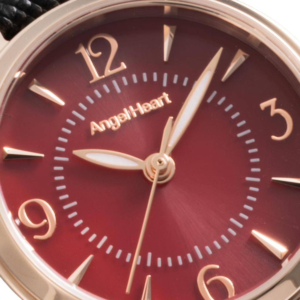 Flowery Time Solar 3 ATM Water Mineral Red [AngelHeart] Watch, Powered, Resistant, Glass, Dial, OAA25P-BK-RE-AM, Women's [Authentic]