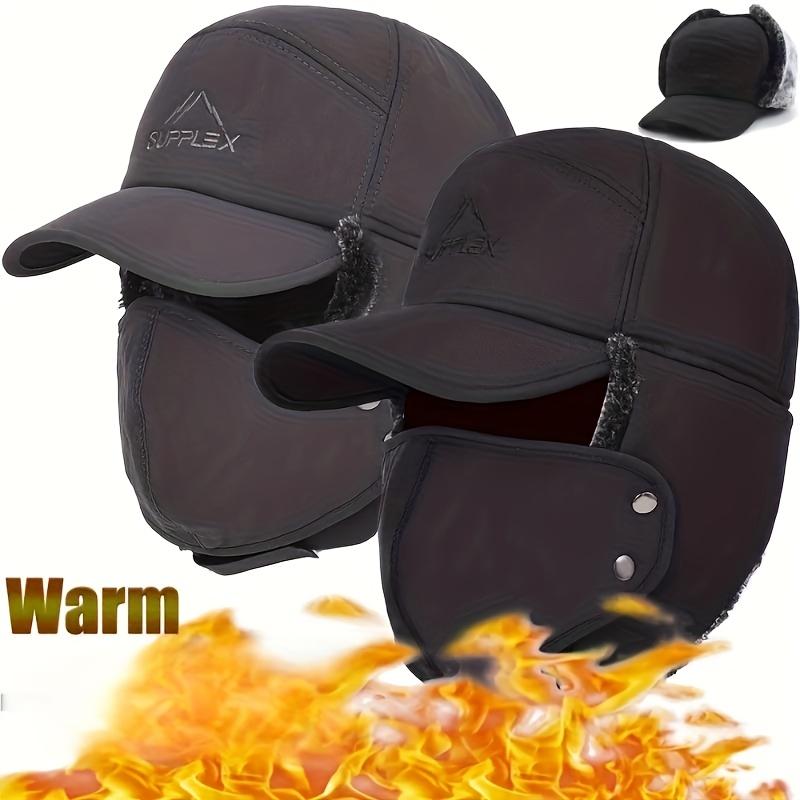 Men's Warm Hats, Thickened Folding Hats, Detachable Face Masks, Hats for Middle-aged and Elderly People, Winter Gifts