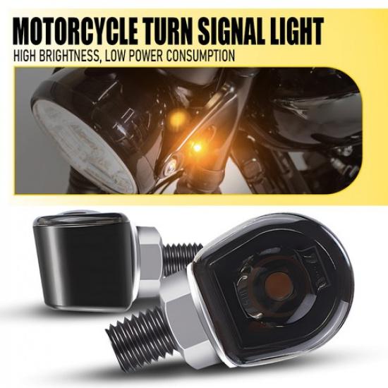 

2x Motorcycle Turn Amber Signal Light Indicators Blinkers Lamp Fit Harley Honda