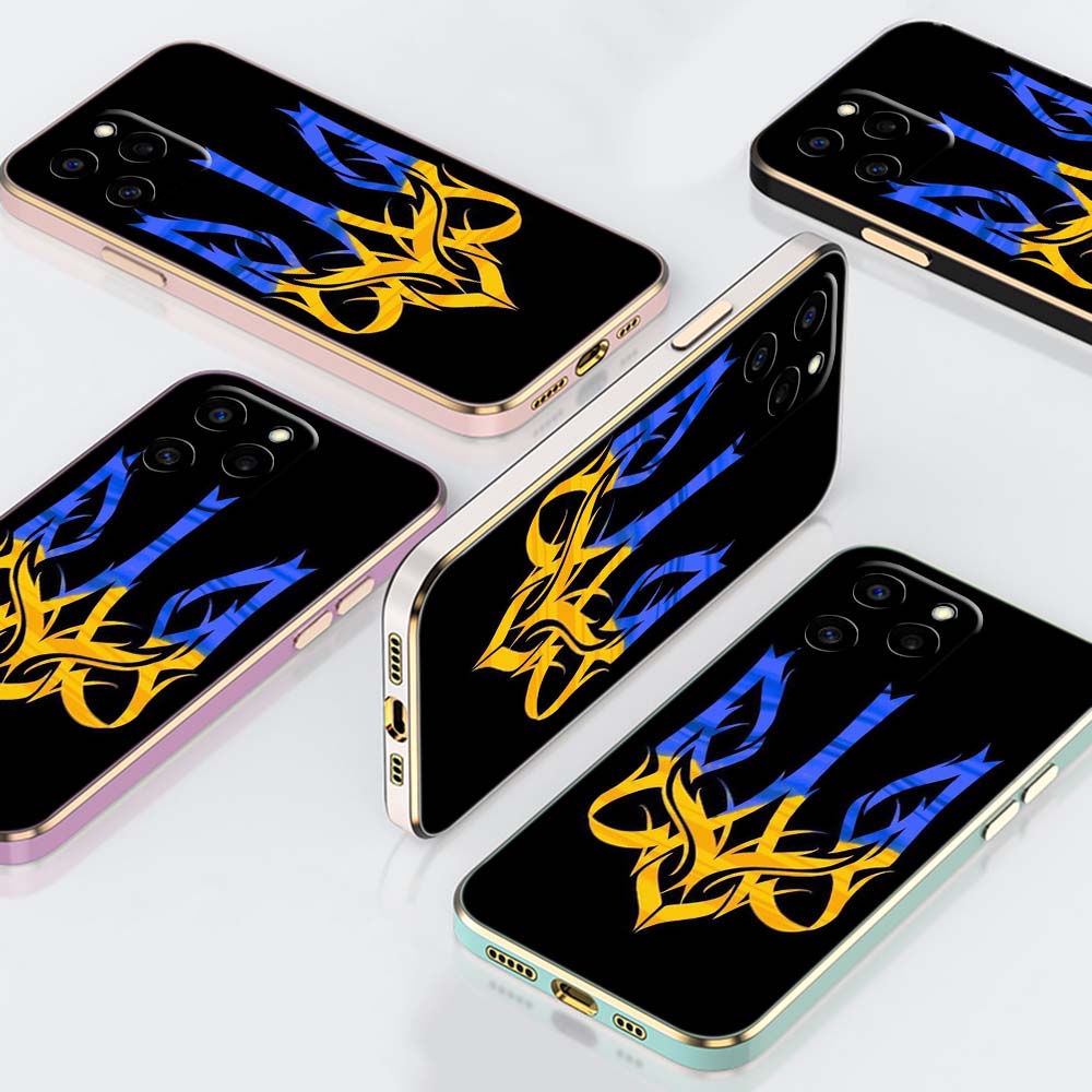 

N23 национальный герб с золотым покрытием края Мягкий чехол для телефона из ТПУ для Samsung S23 A14 A34 A54 Huawei Honor 90 противоударная задняя крышка