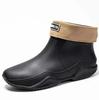 Fashion New men's short tube rain shoes outdoor off-road waterproof shoes men's thick soled anti slip rubber shoes lightweight overshoes
