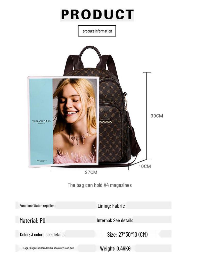 Women's Retro Print Large-Capacity Three-Way Travel Backpack