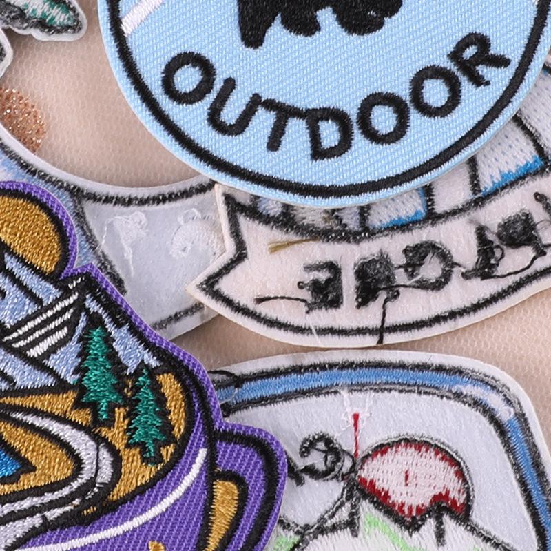 Hand Account DIY Camping Series Cloth Logo Badge Glasses Accessories Embroidery Patch Cloth Sticker
