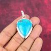 Blauer Türkis Handgemachter Edelstein Anhänger, 925 Sterling Silber Antik Schmuck Anhänger, Für Verlobungsgeschenk