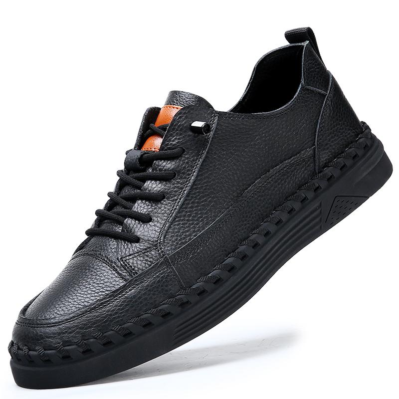 Handmade Leather Casual Men's Shoes Outdoor Design Sneakers Male Comfortable Leather Shoes Men Fashion Hot Sale Driving Footwear