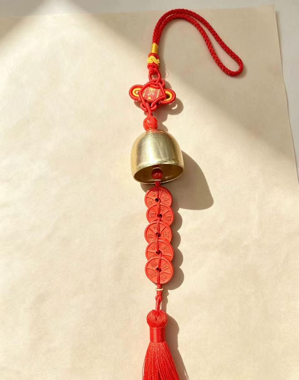 Vermilion Red Sand Gourd & Five Emperor Coins Car Pendant (Unisex, Handmade, High-Grade) High-content Authentic Cinnabar