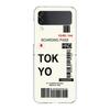 Phone Case For Samsung Galaxy Z Flip 3 4 5 Hard Folding PC World City Travel Ticket New York Label For Samsung Z Flip 6 Cover