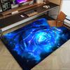 1pc Blue Rose Themed Rug for Home Decor, Non-slip Office Carpet, Chair mat, Outdoor Mat, Christmas and Halloween gifts-0731169