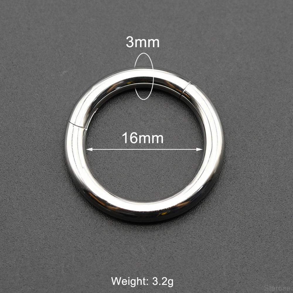 

Smooth Hinged Stainless Steel Segment Hoop Ring 00G Large Size Septum Clicker BCR PA Piercing Nose Ring Ear Stretcher Weights 1 Piece