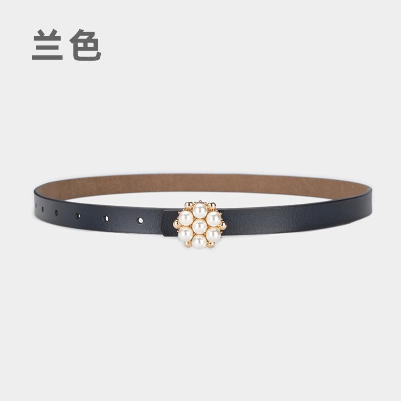 Fine Belt Retro Pearl Decorative Ladies Fine Belt With Windbreaker Dress Waist Seal Waist Jewelry