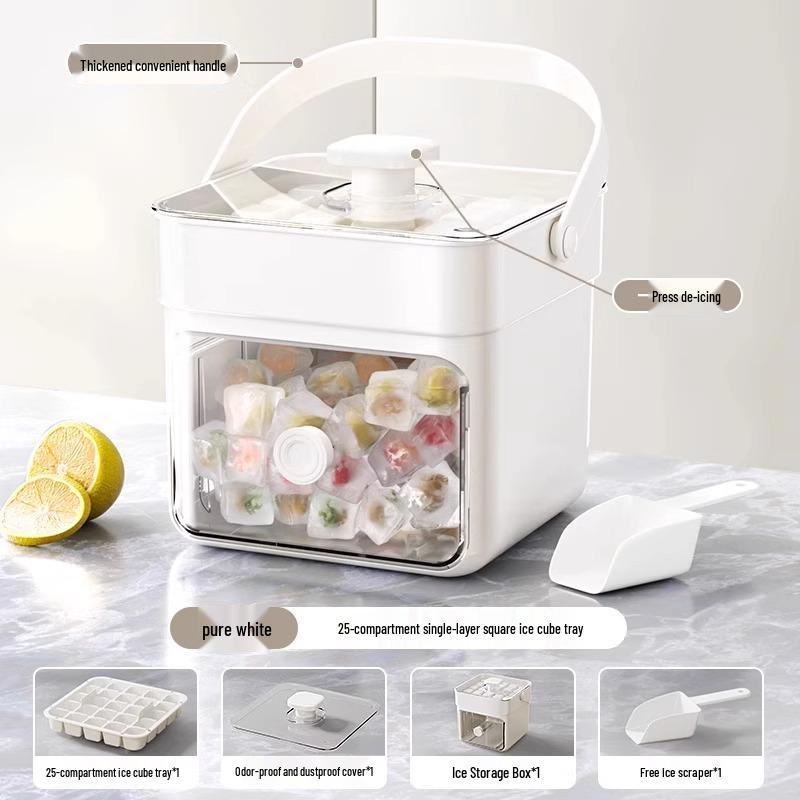 Handheld Ice Cube Mold with Food-Grade Freezer Storage for Homemade Ice