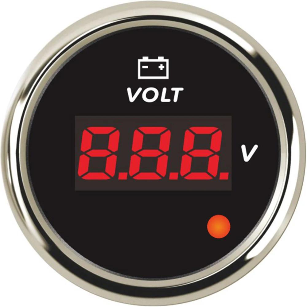 ELING Car Boat Yacht Truck Universal 52mm Voltmeter 8-16V 16-32V 9-32V Volt Gauge with 8 Colors Backlight and Alarm