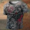 Vintage Men's T-Shirt 3D Printed Compass Short Sleeve T-Shirt O Neck Street Casual Clothing Tops Summer Oversized Men's T-Shirt