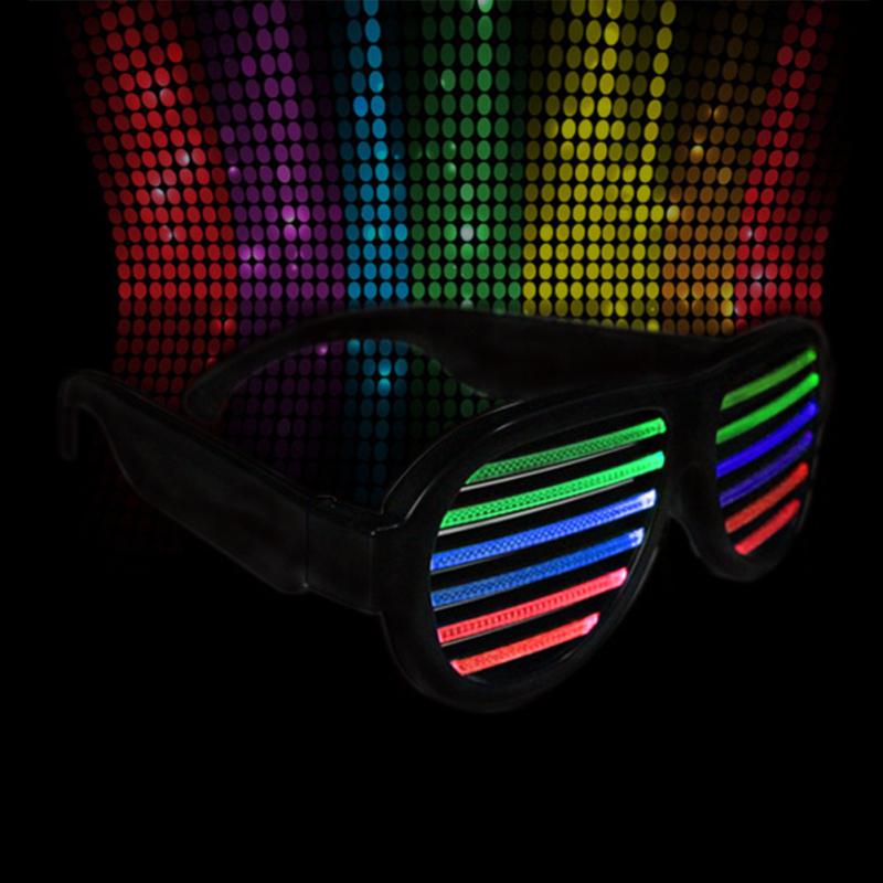 LED-Blitz, Sprachsteuerung, Brille, Jalousien, kaltes Licht, leuchtende Brille, Spielzeug, Halloween, Weihnachtsnacht
