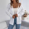 Early Autumn Casual Hollowed-out Lantern Long-sleeved Cardigan Sweater Mid-length Coat Women's Clothing