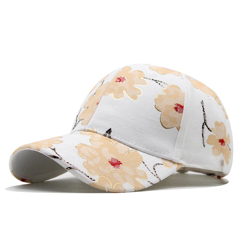 Hat Female Flower Pattern Cap Internet Celebrity Tide Outdoor Leisure Travel Sun Shade Baseball Cap