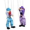 Pull String Puppet Clown Wooden Marionette Joint Activity Doll Vintage Child Toy