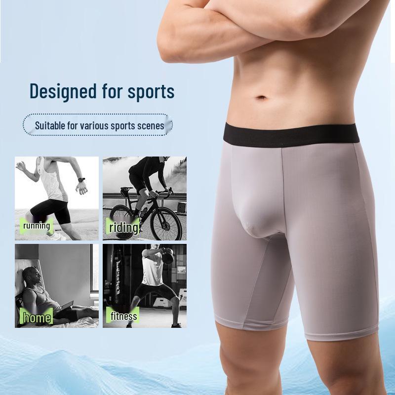 Pánské rychleschnoucí boxerky z ledového hedvábí: Lehký, Prodyšný, Proti oděru, Prodloužený rozkrok