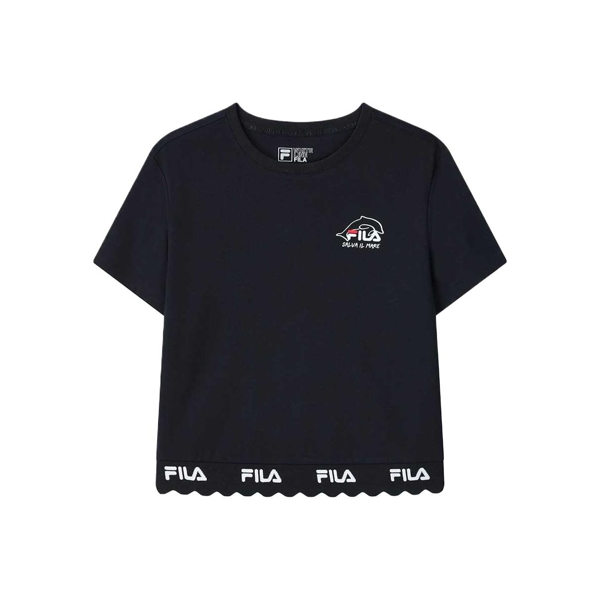 

Fila Наследие Модный Удобный Стильный С коротким рукавом Обычная Футболка Женские Топы F11W128121F-NV M