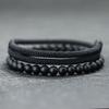 Fashion 2Pcs Men Bracelet Set 4mm Nylon Rope Braclet Homme 6mm Onyx Stone Braslet Leisure Accessories Armband Herren Pulsera