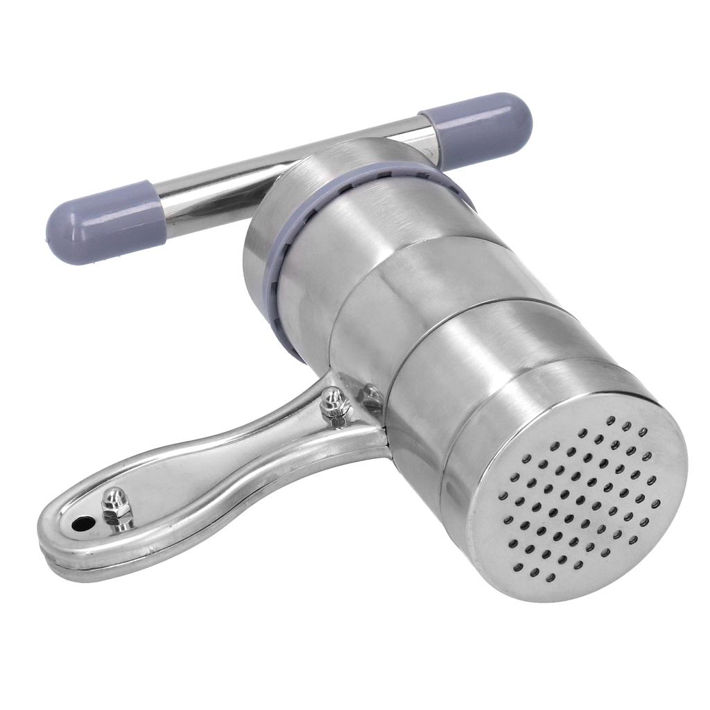 Stainless Steel Manual Noodle Maker Pasta Press Machine with 5 Mold Head Kitchen Accessory