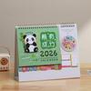 Chinese New Year Style 2026 Desk Calendar Coil Binding with Notes Monthly Planner Horse/Panda/Elk Cartoon Pony