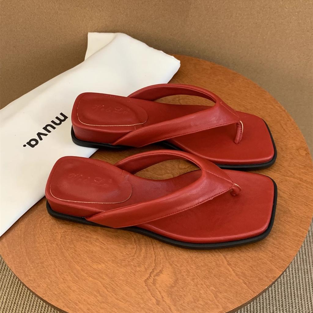 Fashion Retro Style Summer New Women Fashion Clip Toe Slippers Casual Comfort Wedges Heel Beach Vacation Slides Shoes Zapatos De Mujer