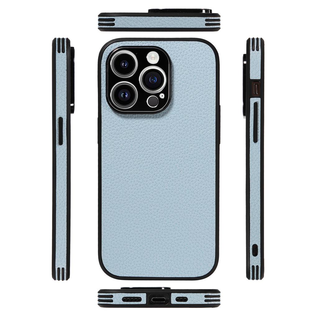 Suitable for iPhone15 Mobile Phone Case 13Pro Lychee Pattern All-inclusive Anti-drop Protective Case Apple 12 Solid Color Leather Case