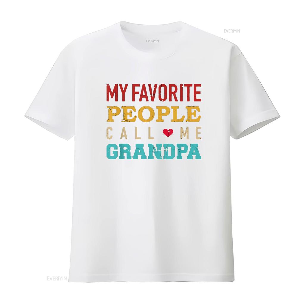 My favorite people call me grandpa T Shirt vintage Washed Comfortable fashion Versatile Slightly streetwear designer clothes