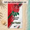 Beach TowelEngland Rugby Custom Name Text Personalized Soft Towel for Beach Pool Indoor Home Decor Gift
