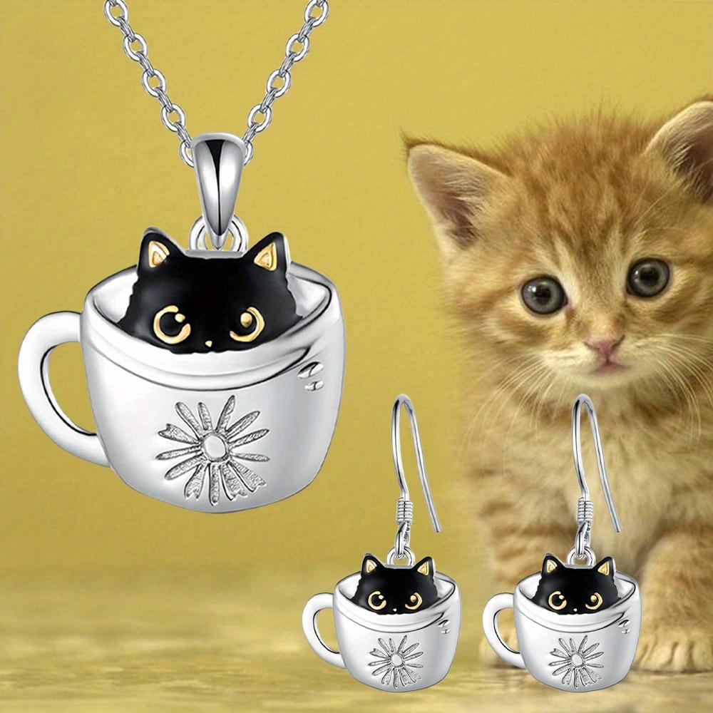 

Ожерелье с милой маленькой черной кошкой, крутые украшения для вечеринок, подарок на Рождество и Хэллоуин, новогодний подарок, подарок на День святого Валентина для женщин, мам, друзей семьи