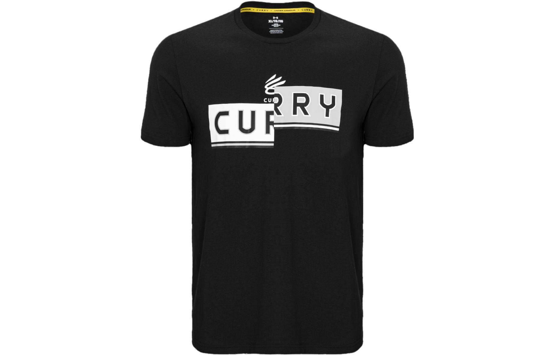 Under Armour Curry T Shirts Men s Black Crew Neck Moderate Straight Fit 1377543-001 S