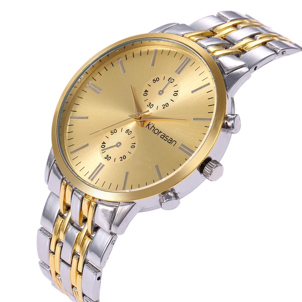 

Роскошные часы, модные часы из нержавеющей стали для мужчин, кварцевые аналоговые наручные часы золотой