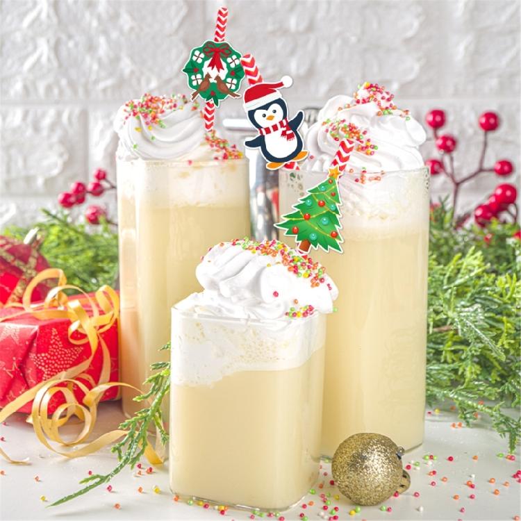 Disposable Paper Straws Christmas Beverage Crafts Party DIY Projects
