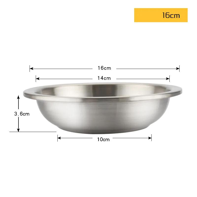 Food grade thick 304 Stainless Steel Seasoning Dish Plate Round Sauce Ketch Rice Container Kitchen Picnic plates dinner plates