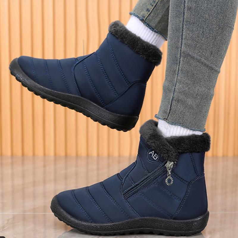 Women's Boots Women's Ankle Boots with Fur Winter Shoes Women Low Heels Winter Boots Snow Waterproof Botas Mujer Winter Footwear