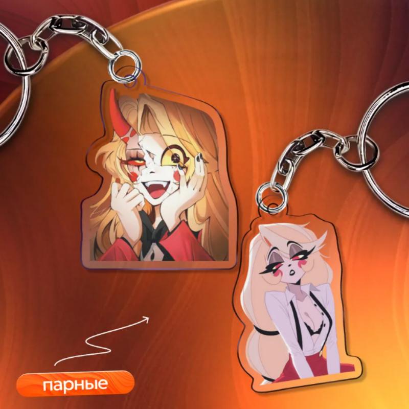 

Acrylic Key Buckle for Charlie Alastor Vox Carmilla Carmine Adam The Exorcist Q Version Anime Peripheral Ornaments Creative Gift 2psc