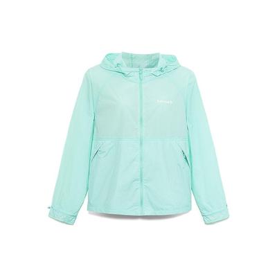 Jednofarebná ochrana pred slnkom Chladivý pocit Vodoodpudivá Ľahká bunda s kapucňou Dámske bundy Svetlomodrá A66FQ-EG8