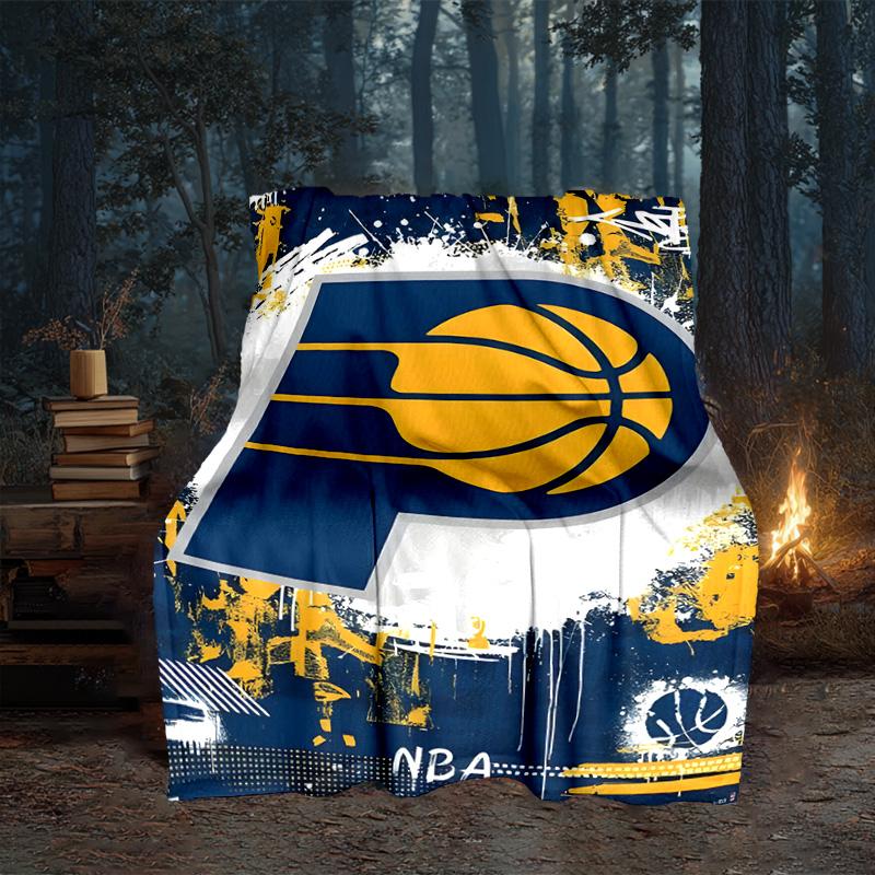 basketball Pacers Neon Art Blanket Flannel Throw for Sofa, Travel, Camping, Livingroom, Office, Chair and Bed Soft and Warm Holiday gifts