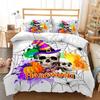 Pumpkin Lantern Halloween Ghost Witch Black Cat Doona Duvet Quilt Cover Bed Set