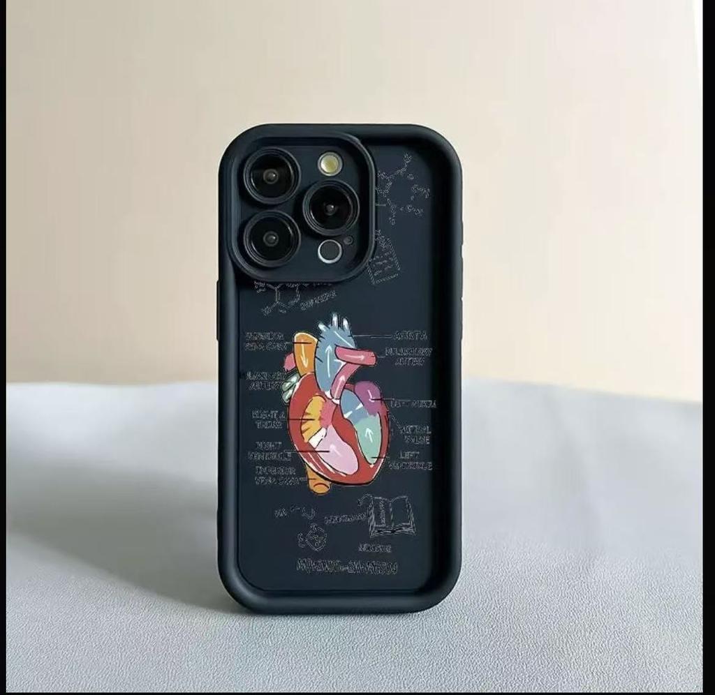 Heart analysis map is suitable for iphone17pro mobile phone case Apple 15 anti-drop 14 foreign trade 16promax new model