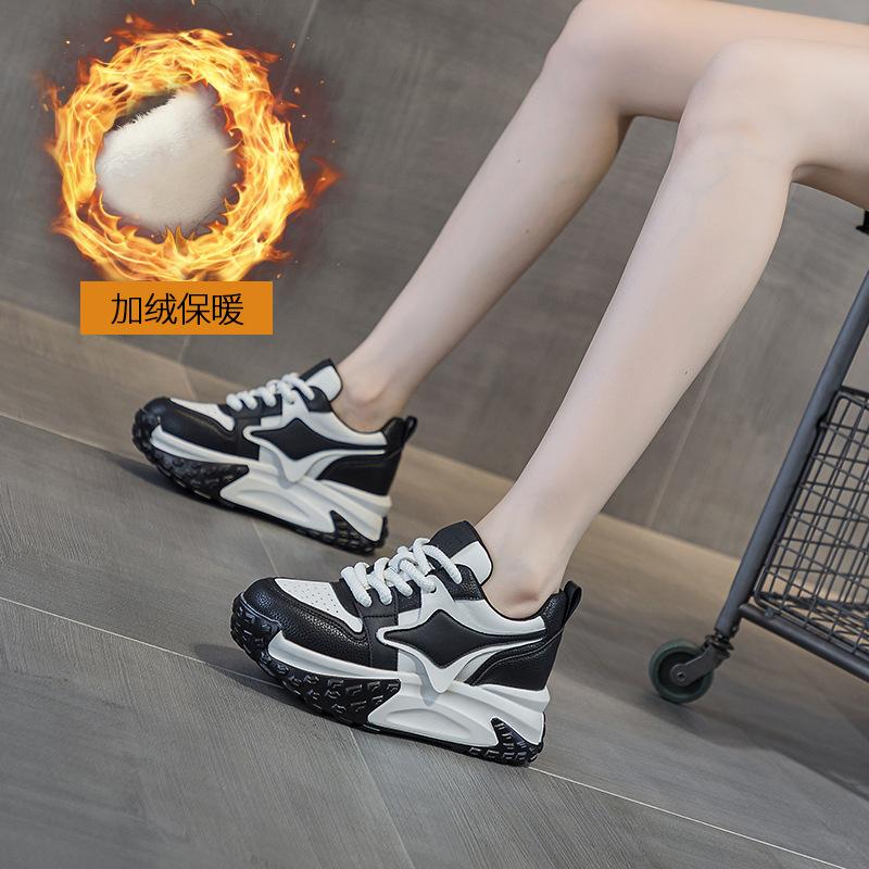 Spring new dad shoes female students Korean version of thick sole inner height increase versatile explosion casual fashion trendy shoes