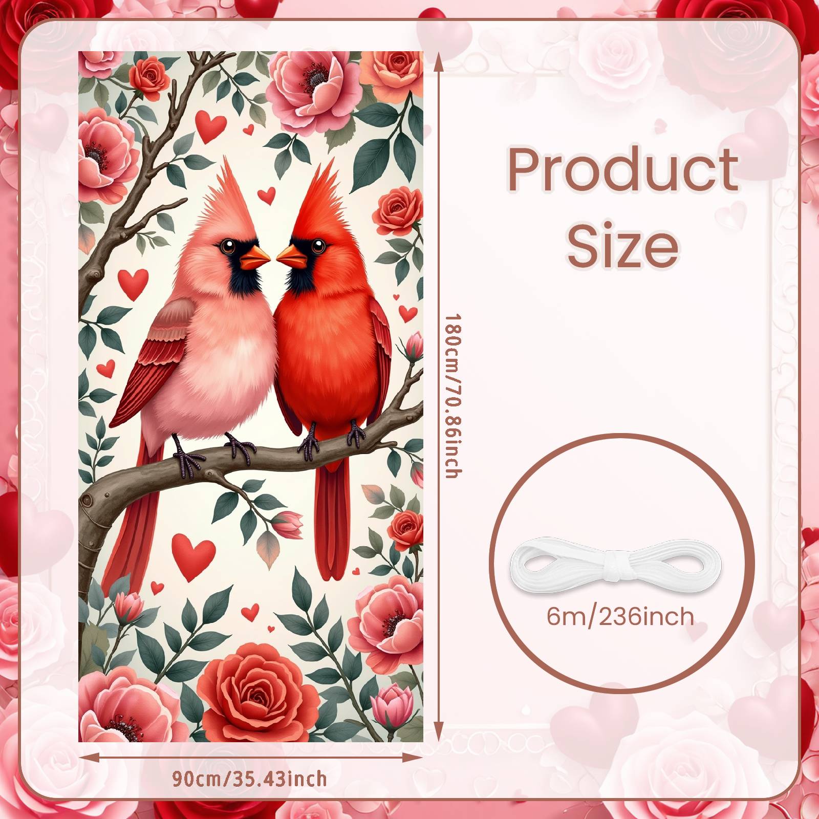 

Love Celebration Display Heart Pattern Valentine Decoration Banner Valentine Event Banner Romantic Gnome Valentine Display