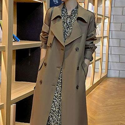 Women's Mid-Length Autumn Trench Coat - 2025 Slimming Over-the-Knee Jacket, Plus Size Available