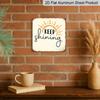2D Flat -1pc Vintage Aluminium Metal Sign, Outdoor Decorative Wall Sign, Retro Tin Sign Style, Inspirational, "Keep Shining", Home Wall Decor Plaque