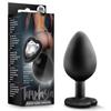Anal Plug - Blush - Temptasia Bling Medium - Silicone - Waterproof - Black Rhinestones
