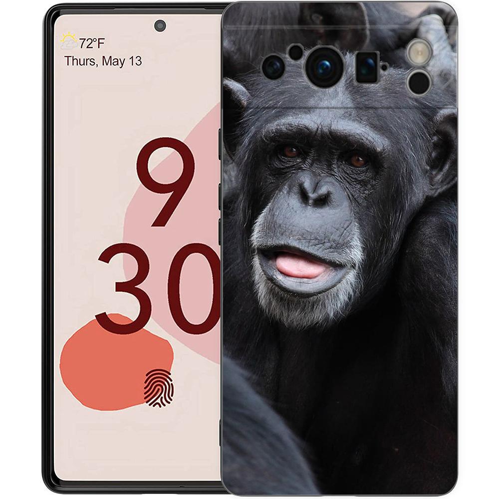 

Monkey Phone Case For Google Pixel 9 8 9A 8A 7 7A 6 Pro XL 6A 5G Black Soft Back Luxury TPU Cover Pixel 6