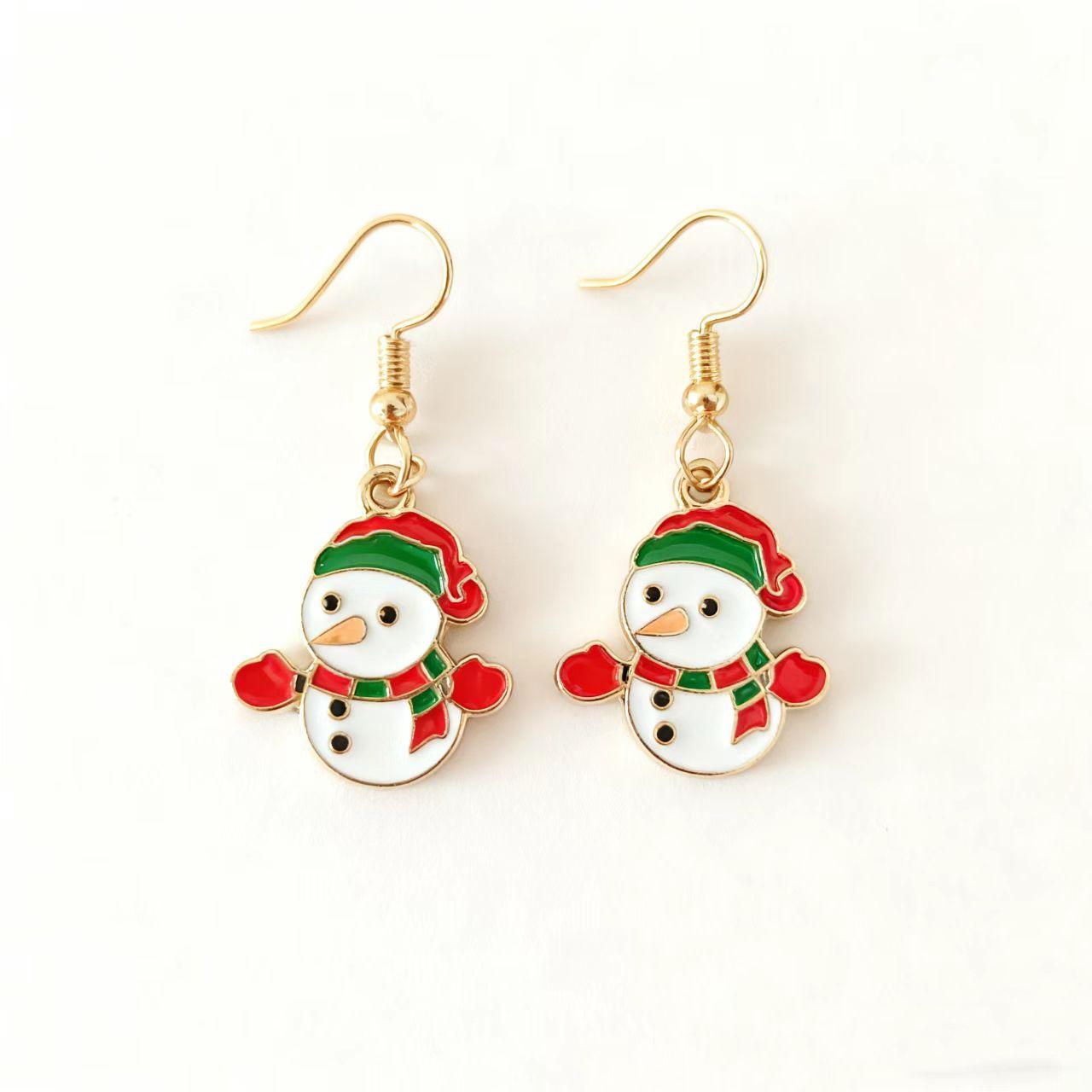 

Christmas Snowman Cute Fashion Earrings - Women s Holiday Party Accessory