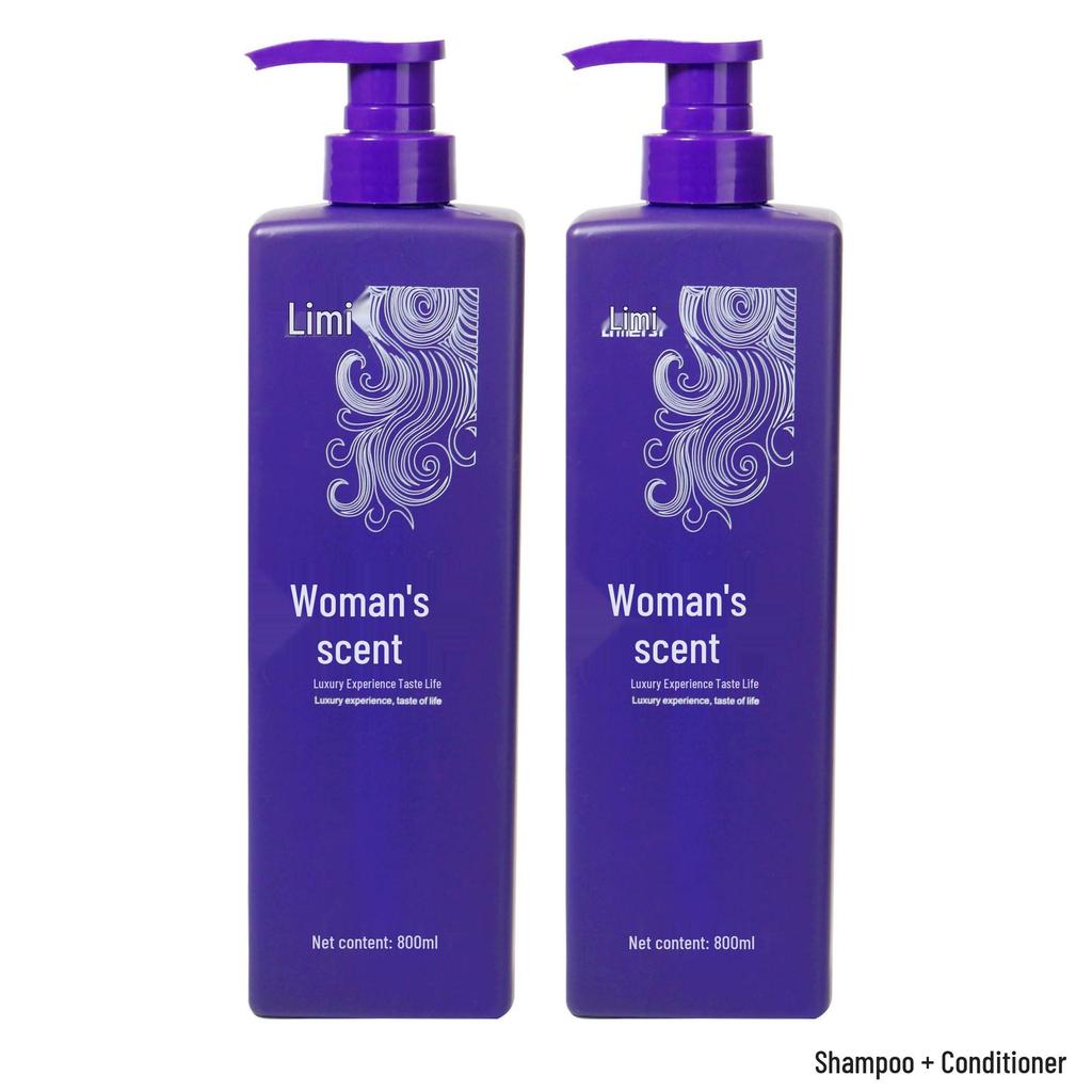 Women's Anti-Itch & Anti-Dandruff Fragrance Shampoo & Conditioner Set with Moisturizing Shower Gel