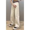 Women's Fleece-Lined Retro Wide-Leg Jeans: New Autumn/Winter Styles for Curvy and Plus-Size Figures, Hip-Covering Design.
